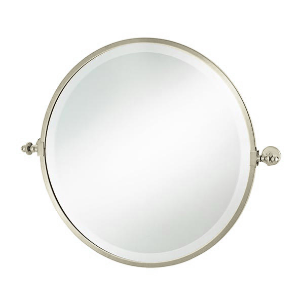 HAWTHORN HILL - Round tilting bathroom mirror with metal frame 533 dia. in Nickel NZ180