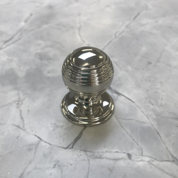 PERRIN & ROWE - 22 x Large reeded cabinet knobs 32mm x 45mm in Nickel NZ182